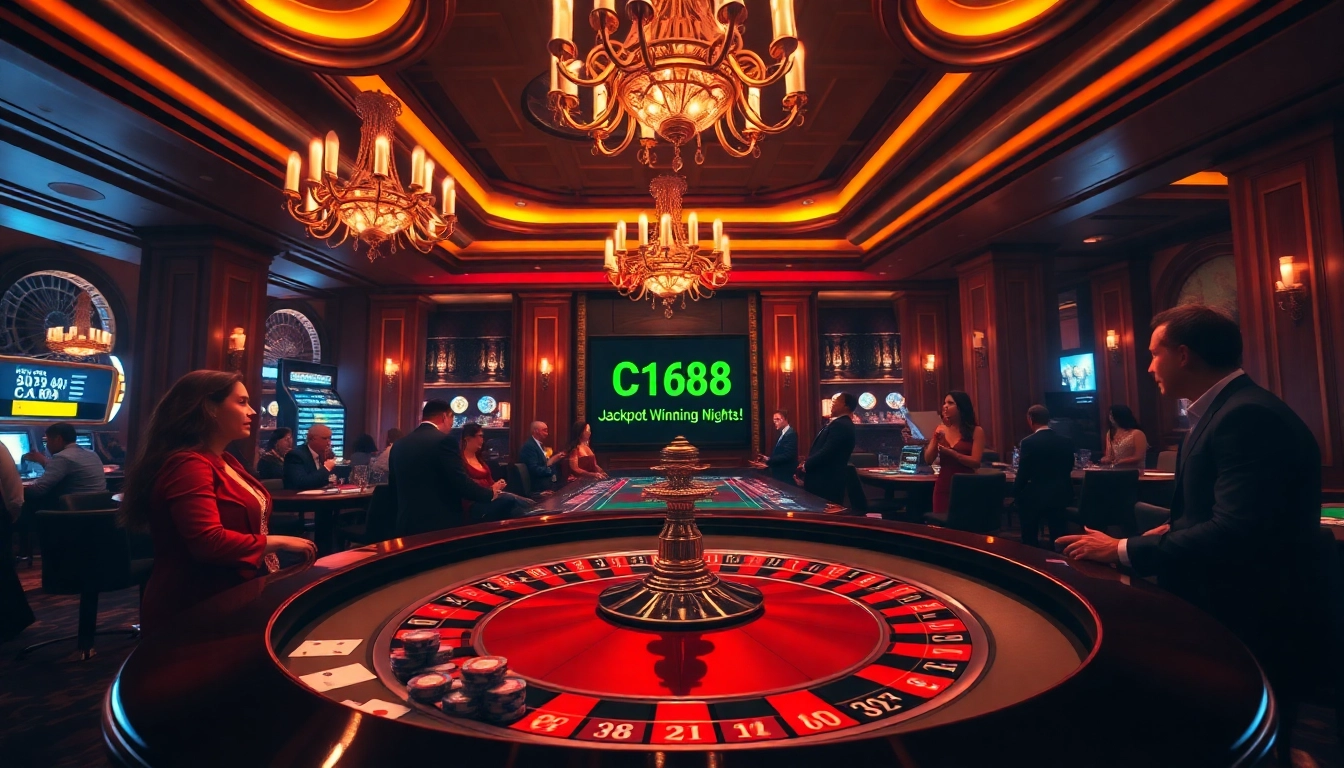 Experience C168's thrilling casino atmosphere with a lively roulette game and eager players.