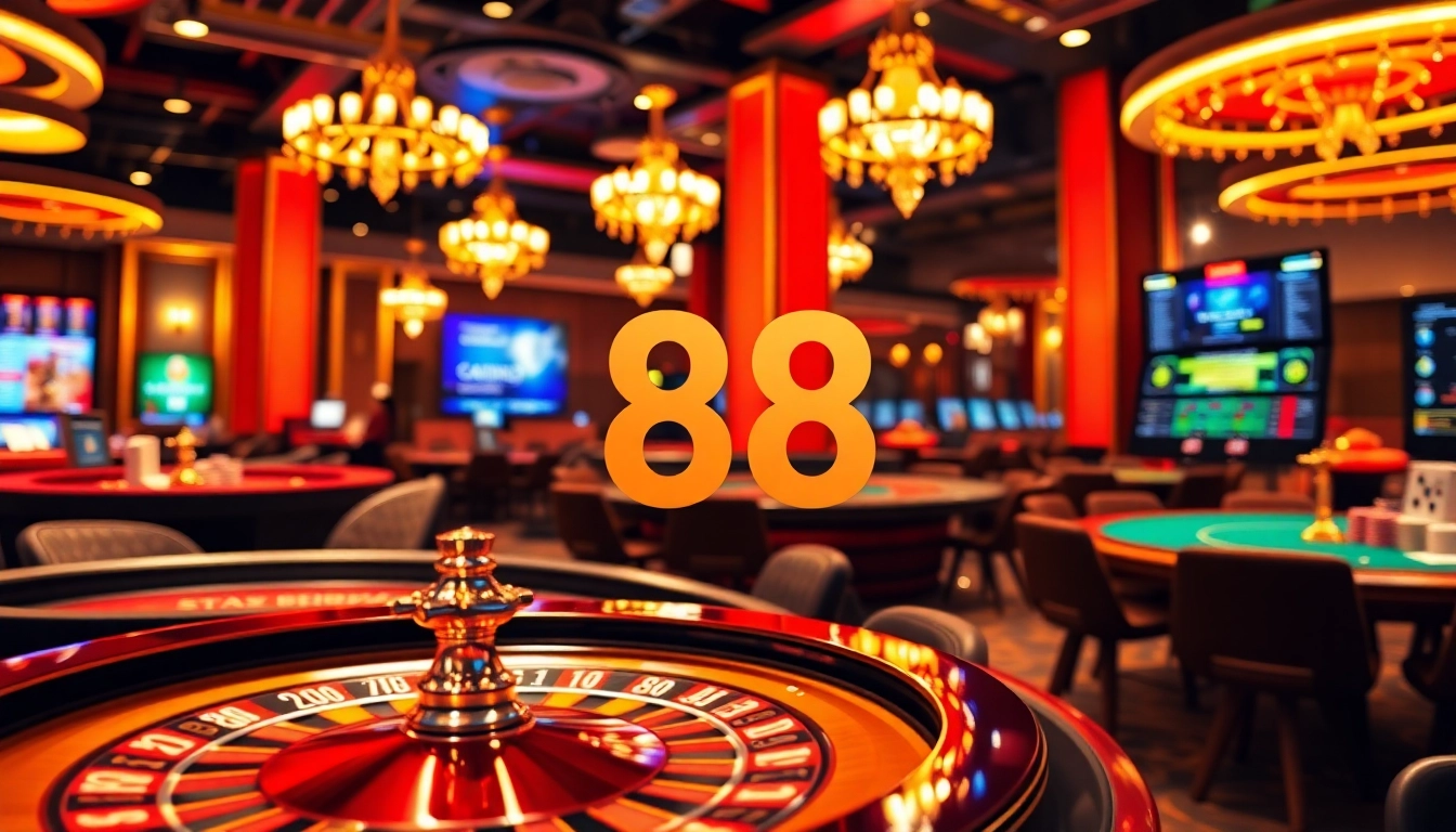 Experience the thrill of casino gaming with 888 B, featuring tables, chips, and vibrant online interfaces.