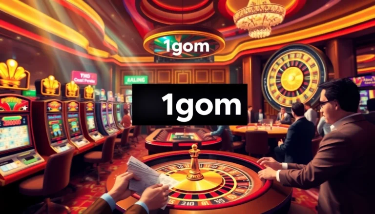 Experience 1gom excitement at the poker table, with vibrant players, chips, and cards creating high-energy action.